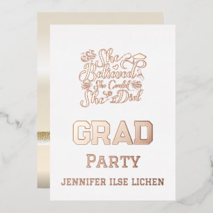 INVITATION EN ALUMINIUM MODERNE GRAD PARTY