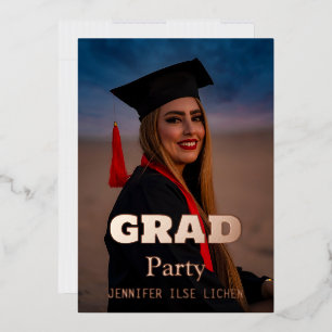 INVITATION EN ALUMINIUM MODERNE GRAD PARTY