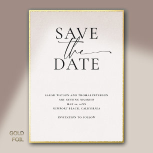 Invitation En Aluminium Moderne minimaliste Élégant Mariage Or Élégant Dat