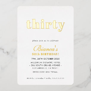 Invitation En Aluminium MODERNE MINIMALISTE élégant simple trentième anniv