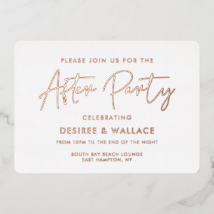 Invitation En Aluminium Moderne minimaliste mariage après fête