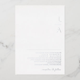 Invitation En Aluminium Moderne Minimaliste Mariage Réel Monogramme Arge