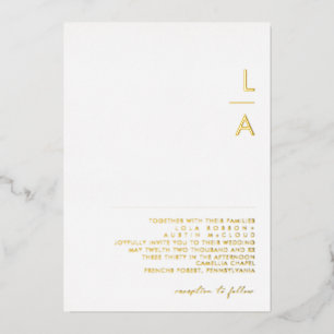 Invitation En Aluminium Moderne Minimaliste   Réel Mariage au Monogramme D