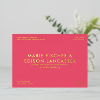 Invitation En Aluminium Moderne minimaliste Simple élégant Mariage de char