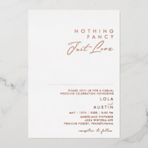 Invitation En Aluminium Moderne   Or Rose Rien de fantaisie Juste aimer Ré