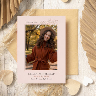 Invitation En Aluminium Moderne Photo Graduate Blush