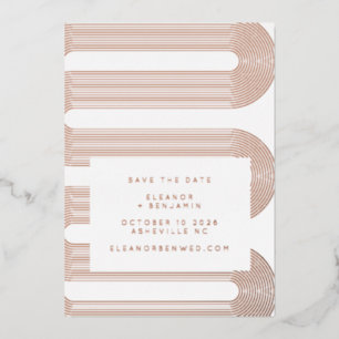 Invitation En Aluminium Moderne Retro Geometry Luxe Rose Gold Enregistrer 