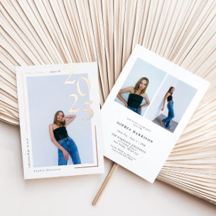 Invitation En Aluminium Moderne Rose Gold 2023 Diplôme photo