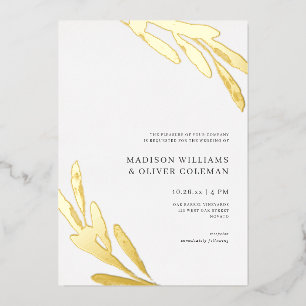 Invitation En Aluminium Moderne Russe Branche d'Olivier Mariage RÉEL