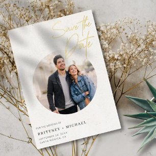 Invitation En Aluminium Moderne simple Enregistrer la date