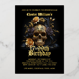 Invitation En Aluminium Moderne Tous les âges 21-99e anniversaire ROSE d'o