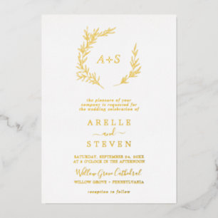 Invitation En Aluminium Moins de feuille d'or Foil Nom Gras Monogramme Mar