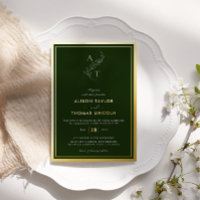 Monogramme classique Mariage Gold Deep Forest Gree