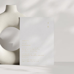 Invitation En Aluminium Monogramme minimaliste Mariage tendance de typogra