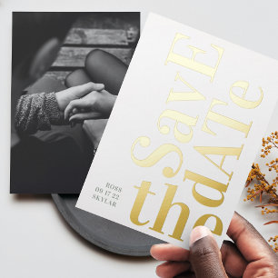 Invitation En Aluminium Monogramme Sage Vert Blanc Enregistrer La Date