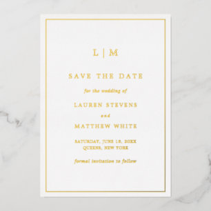 Invitation En Aluminium Monogramme simple mariage élégant Enregistrer la d