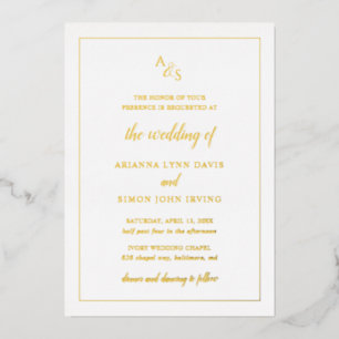 Invitation En Aluminium Monogramme simple mariage élégant formel