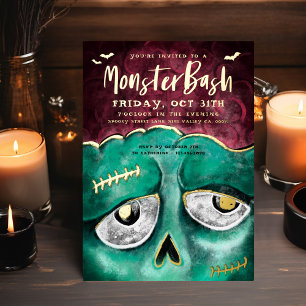 Invitation En Aluminium Monster Bash Fun Éffrayant Zombie Halloween