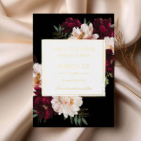 Moody Burgundy Blush Floral Wedding Enregistrer la