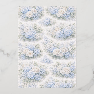 Invitation En Aluminium Motif floral SoftBlue Élégant Botanique Romantique