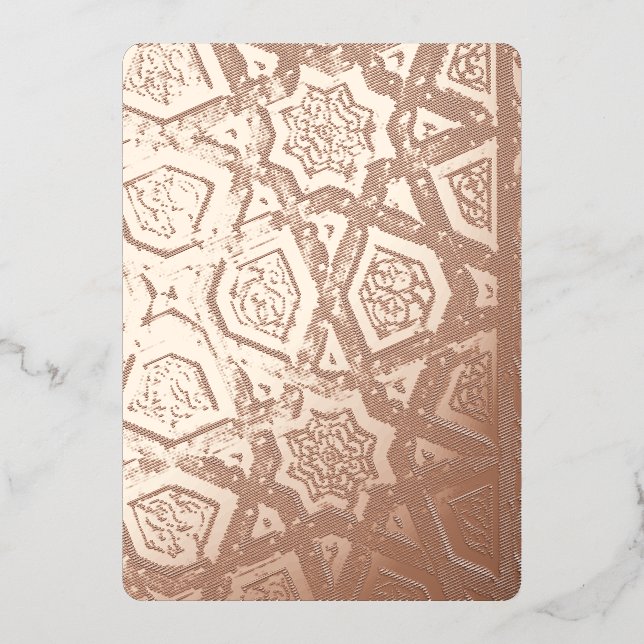 Invitation En Aluminium Motif géométrique islamique (Recto)