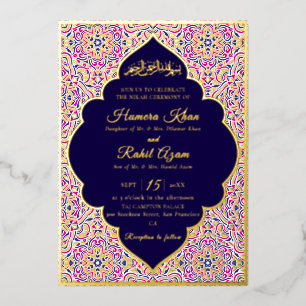Invitation En Aluminium Motif géométrique turc pour mariage islamique 