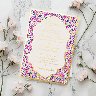 Invitation En Aluminium Motif géométrique turc pour mariage islamique