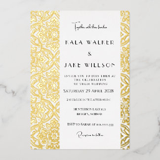 Invitation En Aluminium Motif italien en mosaïque (Retro-Dotted)