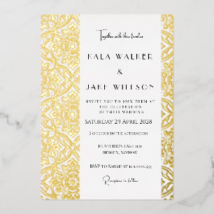 Invitation En Aluminium Motif italien en mosaïque (Retro-Dotted)