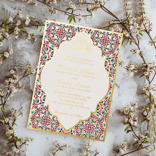 Invitation En Aluminium Motif marocain en treillis de bijoux islamique