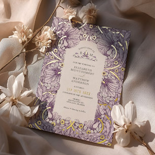 Invitation En Aluminium Motif Pimpernel Vintage Lavande William Morris
