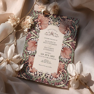 Invitation En Aluminium Motif Pimpernel Vintage William Morris