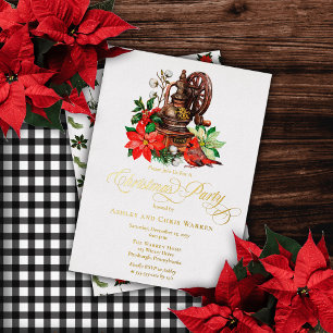 Invitation En Aluminium Moulin à Café Nostalgique   Fête de Noël du Cardin