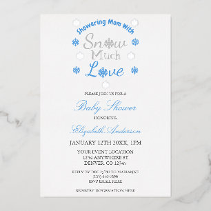 Invitation En Aluminium Neige beaucoup d'amour Hiver Flocon de neige Baby