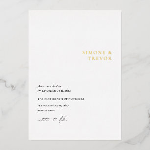 Invitation En Aluminium Nettoyer Noir et Blanc Mariage moderne Enregistrer