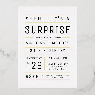 Invitation En Aluminium N'importe quel âge Moderne Typographie Simple Surp