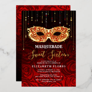 Invitation En Aluminium N'Importe Quelle Couleur Thème Sweet 16 Masquerade