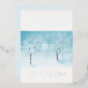 Invitation En Aluminium Noces de fraîcheur d'hiver 50 Ans