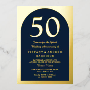 Invitation En Aluminium Noces d'or de la Marine à l'Arche d'Or 50e Anniver