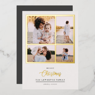 Invitation En Aluminium Noël est l'or   Mint Modern 4 vacances photo  