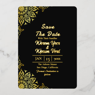 Invitation En Aluminium Noir Halloween mariage Enregistrer la date