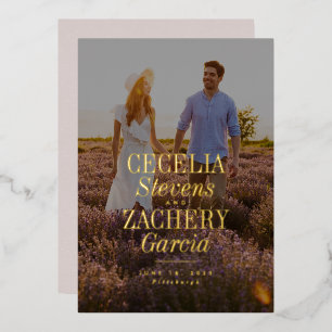 Invitation En Aluminium Nom en gras unique photo de type moderne enregistr