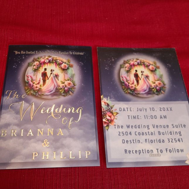 Invitation En Aluminium Notre Amour Atteint Le Mariage Lune (Créateur téléchargé)