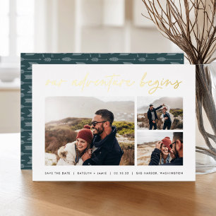 Invitation En Aluminium Notre aventure commence   Multi Photo Enregistrer 