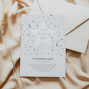 Invitation En Aluminium Notre étoile brillante Anniversaire - Argent