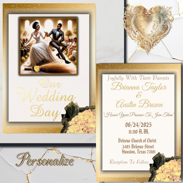 Invitation En Aluminium Notre Jour de Mariage Félicité Élégant Mariage (Our Wedding Day Bliss. Personalize For Your Special For Your Special Day.)