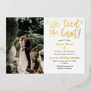 Invitation En Aluminium Nous avons noué le nœud avec Réception de mariage 
