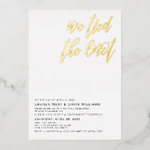 Invitation En Aluminium Nous avons noué le nœud Réception de mariage Invit