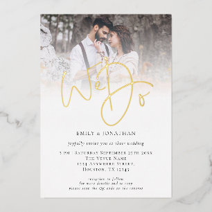 Invitation En Aluminium Nous faisons Photo Overlay QR Code Script Mariage 
