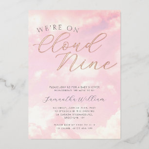 Invitation En Aluminium Nous Sommes Sur Le Baby shower Nuage Neuf Nuages R